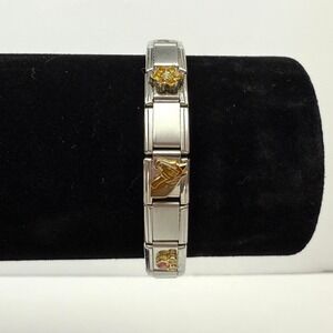 B'linQ TK Italia Stainless Steel Charm Bracelet Taylor Flower Dog Horse Jewelry